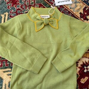 NEW Misha &Puff Green Sweater with Bow Detail